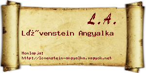 Lövenstein Angyalka névjegykártya